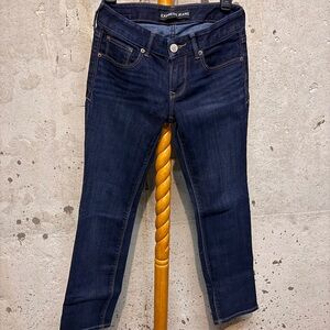 Women's Express Stella Skinny Low Rise Dark Blue Denim Jeans Size 0 Short
